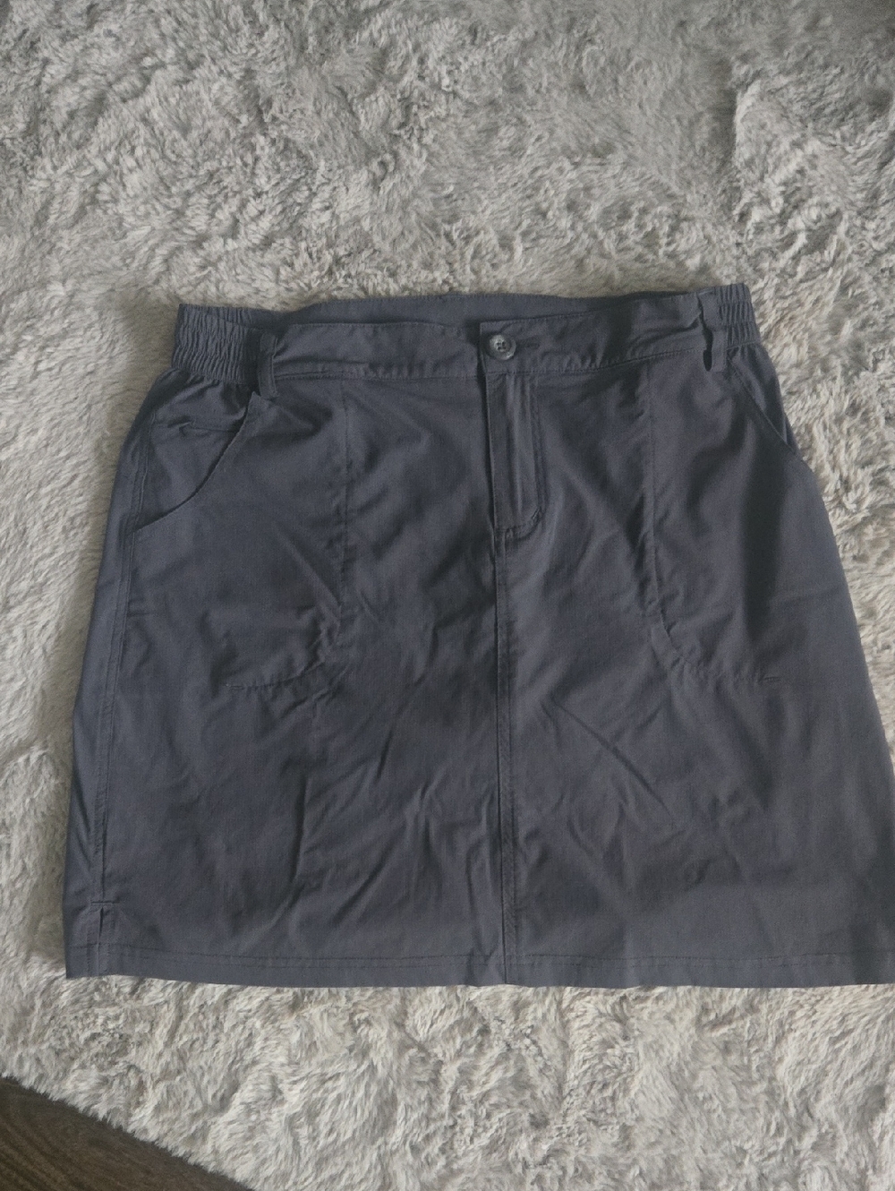 Willit Charcoal Grey Active Skort with Front And Back Pockets